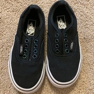 Unisex Vans sneakers lace up size 10.5c. Black. Needs shoe laces.